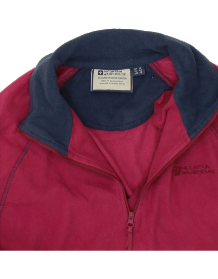 MOUNTAIN WAREHOUSE Mens Zip Neck Fleece Jumper UK 16 Large Pink Polyester Vintage Mountain Warehouse and Second-Hand Mountain Warehouse from Messina Hembry 