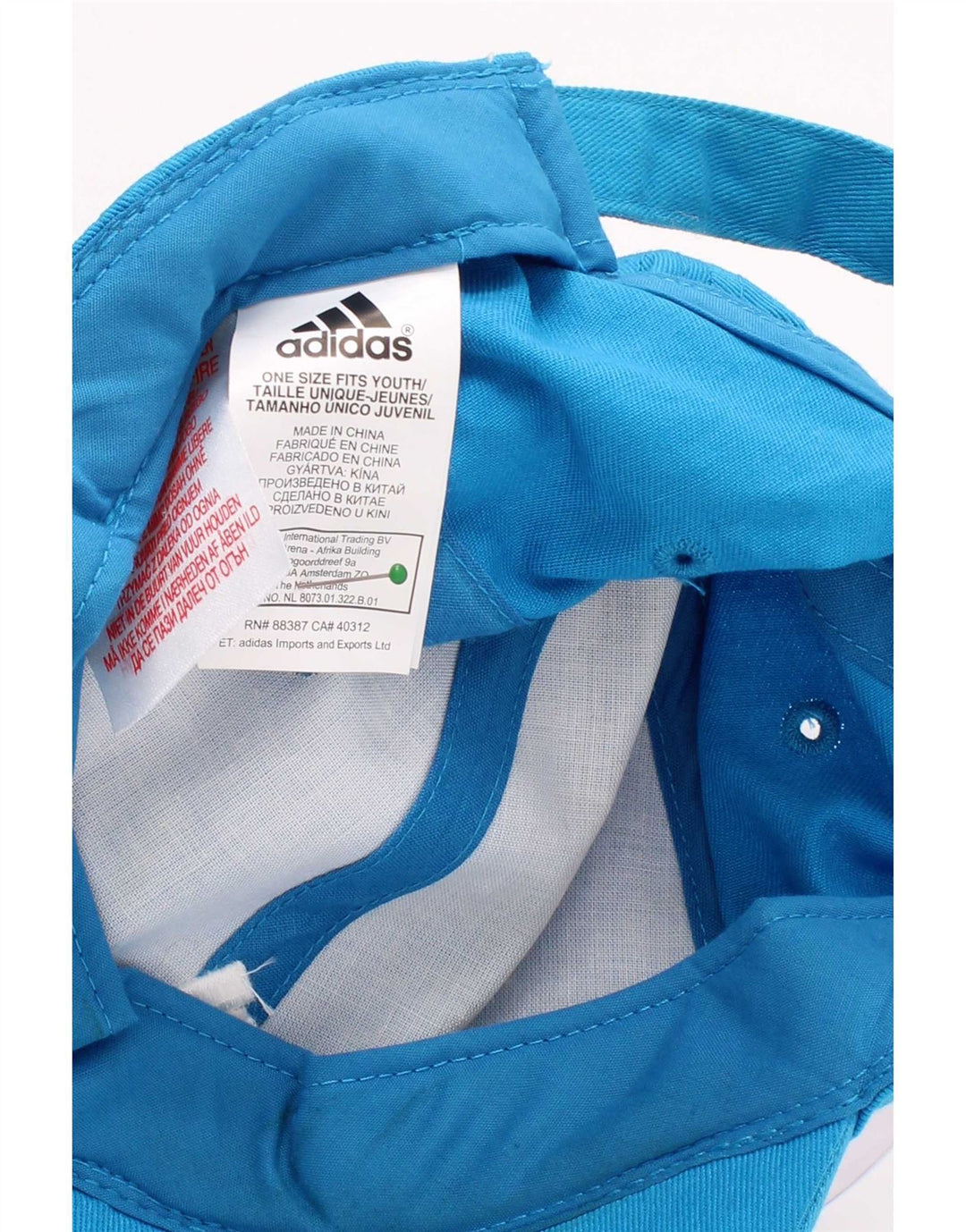 Adidas Boys Graphic Baseball Cap One Size Blue Cotton