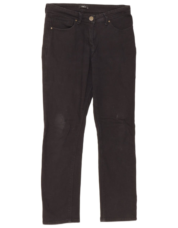 M&Co Womens Straight Jeans UK 10 Small W30 L28 Black Cotton