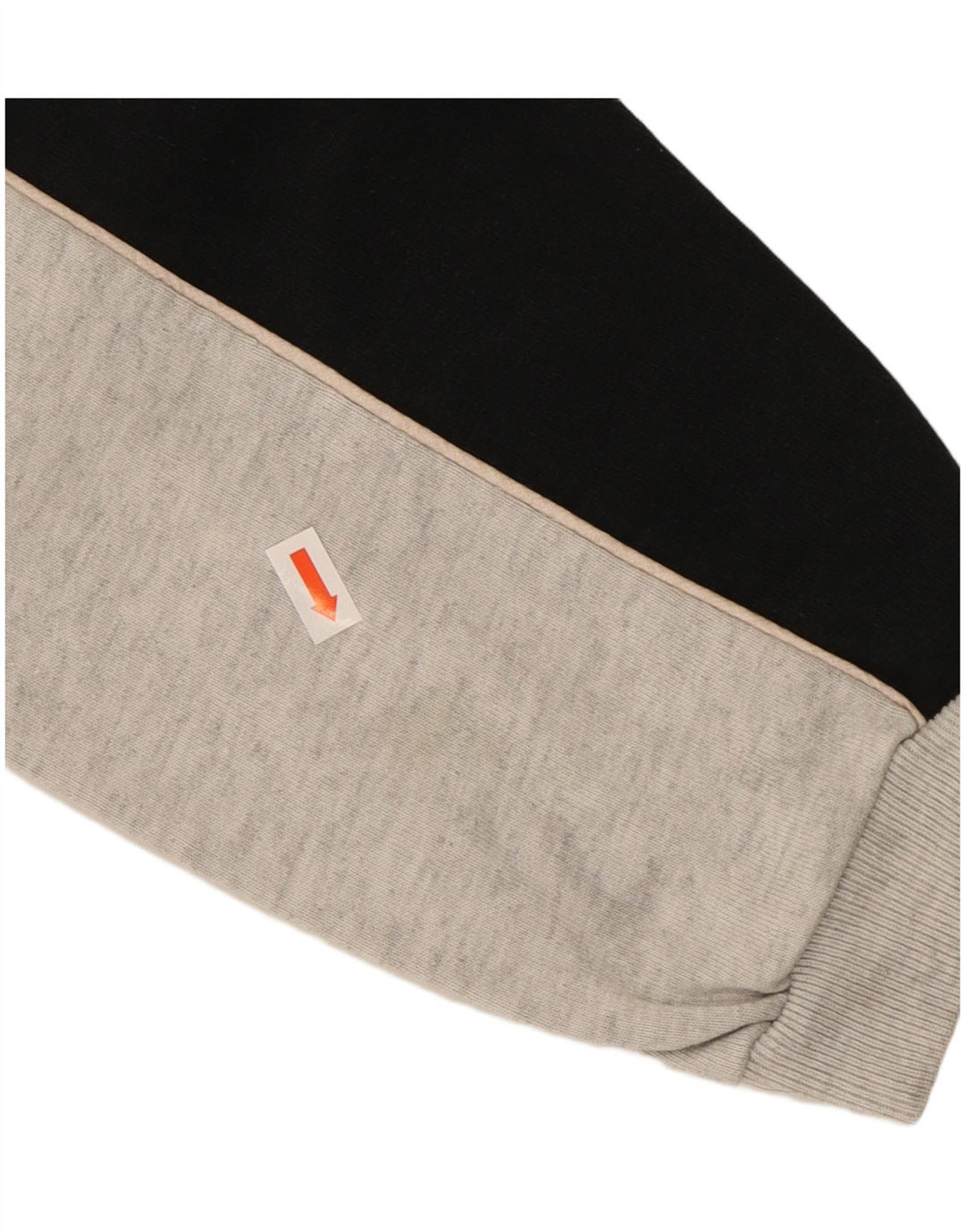 CHAMPION Mens Zip Neck Sweatshirt Jumper Large Grey Colourblock Cotton