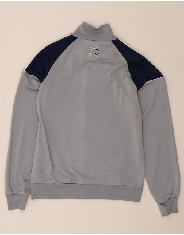Adidas Boys Tracksuit Top Jacket 13-14 Years Grey Colourblock Polyester