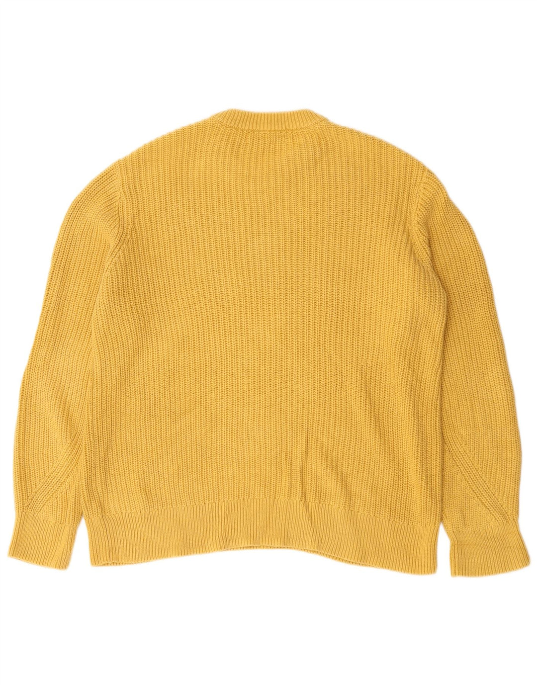 Marks & Spencer Mens Crew Neck Jumper Sweater Large Yellow Cotton