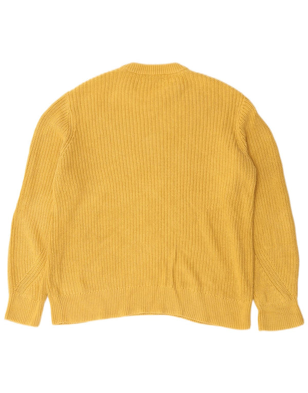 Marks & Spencer Mens Crew Neck Jumper Sweater Large Yellow Cotton