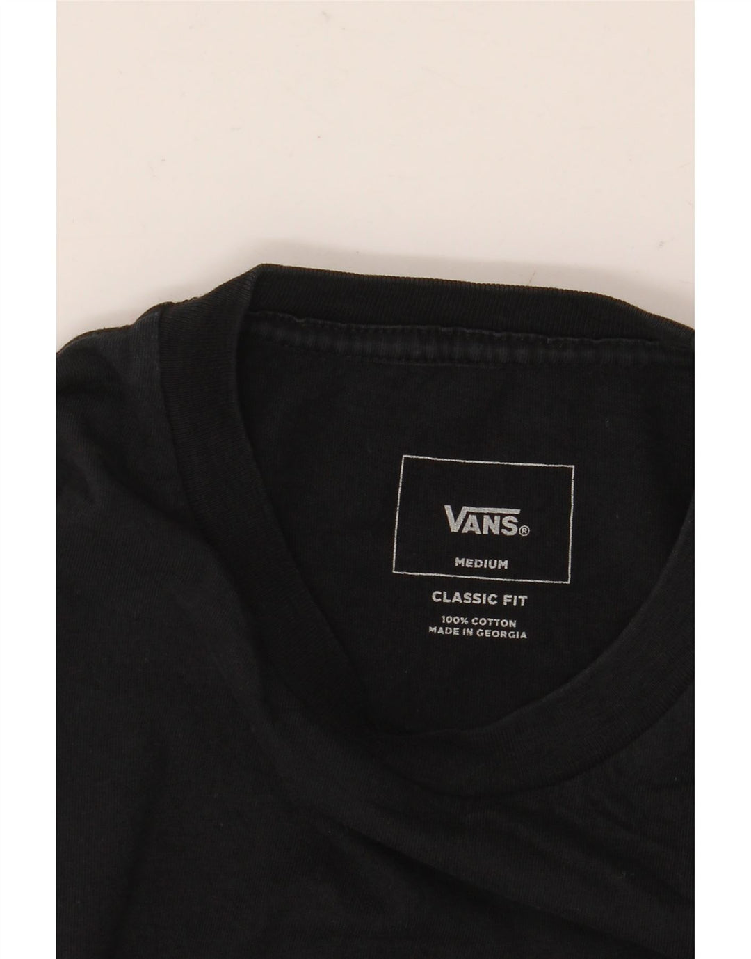 VANS Mens Classic Fit Graphic T-Shirt Top Medium Black Cotton