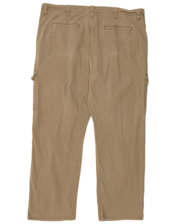 WRANGLER Mens Relaxed Fit Cargo Trousers W40 L30 Beige Cotton