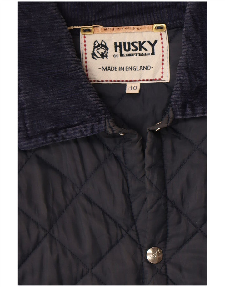 Husky Mens Quilted Jacket UK 40 Large Navy Blue