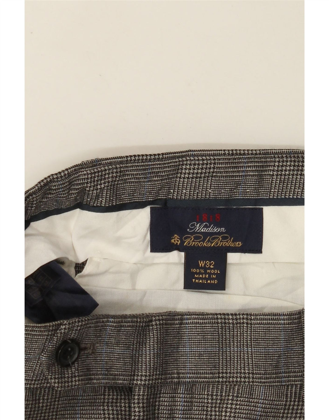 BROOKS BROTHERS Mens Madison Pegged Suit Trousers W32 L29 Grey Houndstooth