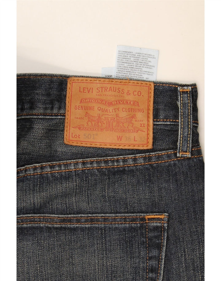 Levi's Mens 501 Straight Jeans W36 L32 Navy Blue Cotton