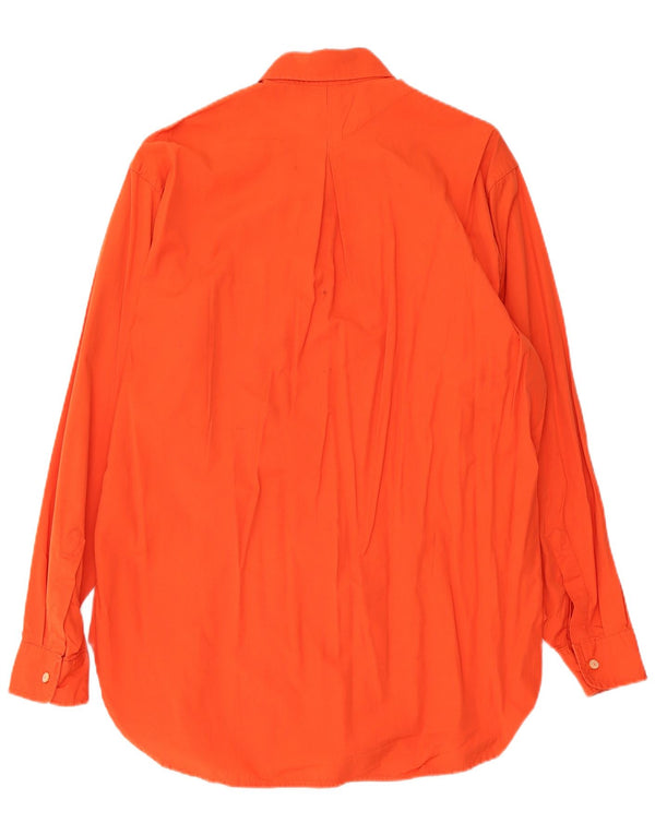 Enrico Coveri Mens Shirt Size 41 Large Orange Cotton