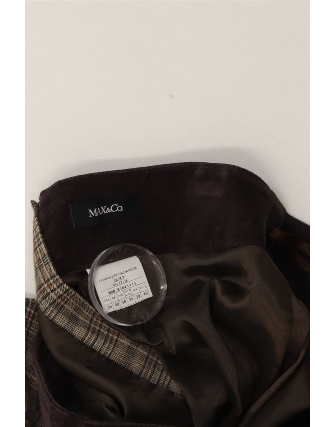 Max & Co. Womens Mini Skirt UK 8 Small W28 Brown Check