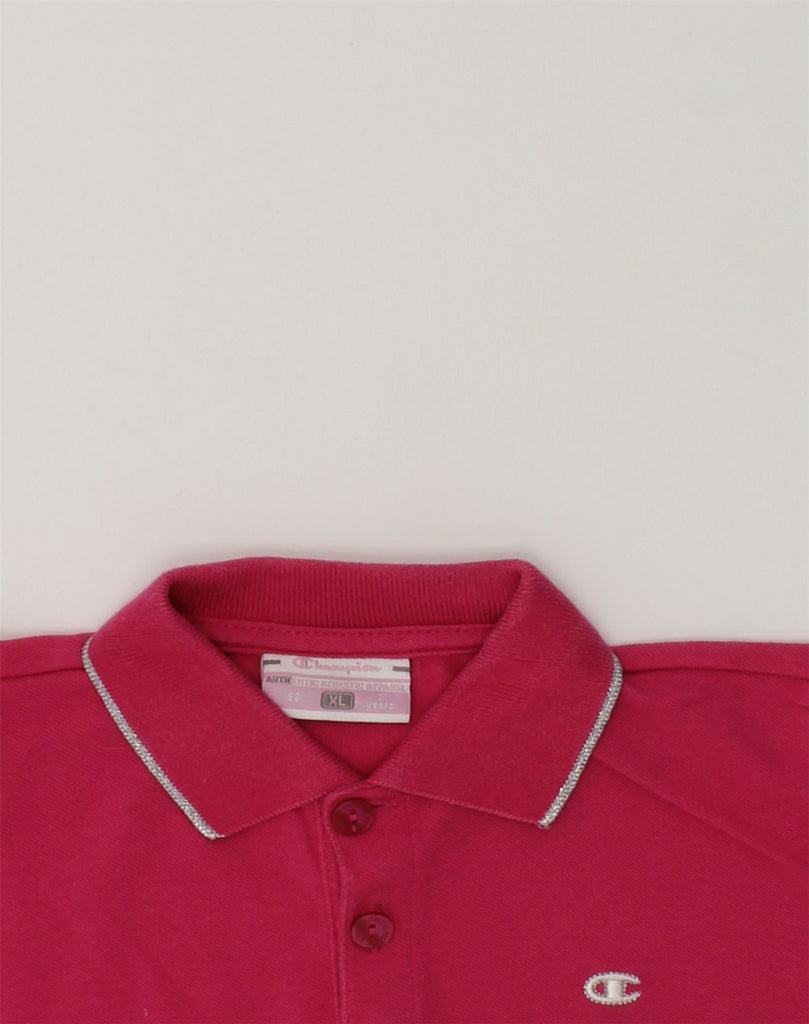 CHAMPION Girls Polo Shirt 2-3 Years XL Pink Cotton | Vintage Champion | Thrift | Second-Hand Champion | Used Clothing | Messina Hembry 