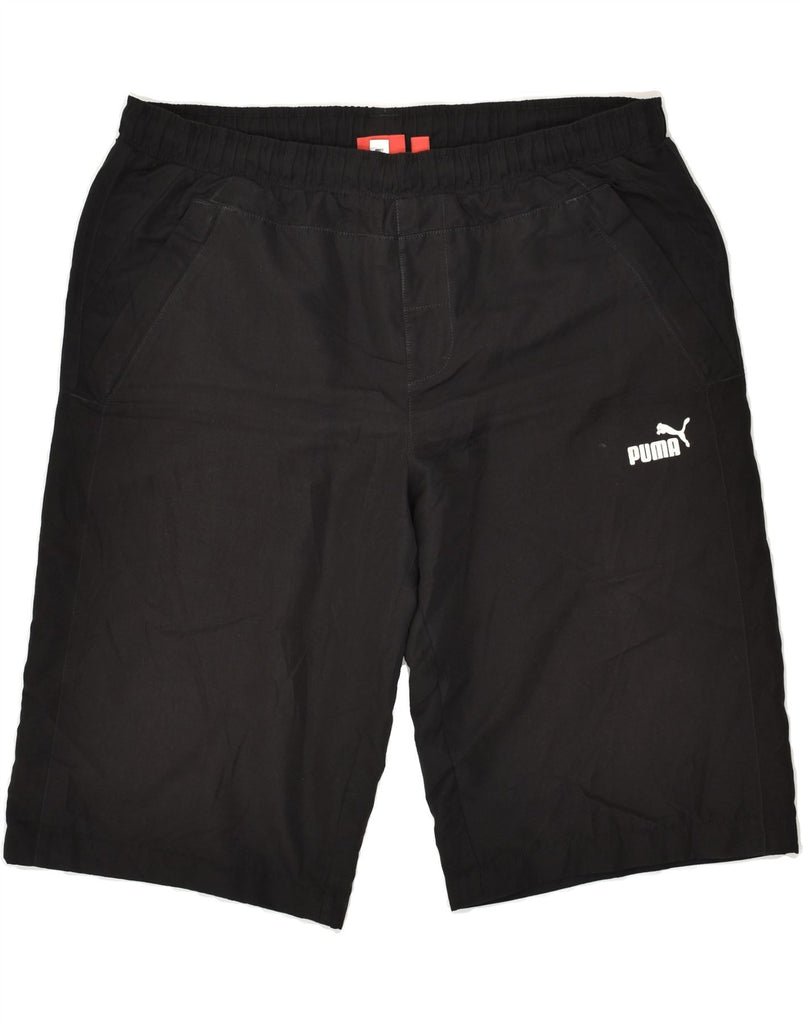 PUMA Mens Sport Shorts Medium Black Polyester | Vintage Puma | Thrift | Second-Hand Puma | Used Clothing | Messina Hembry 