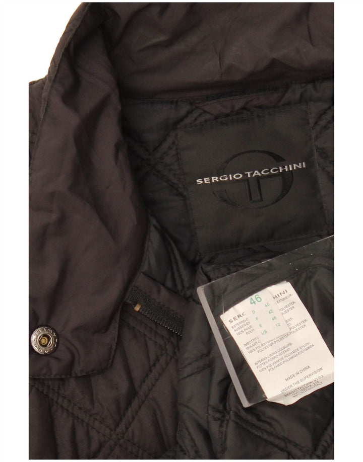 Sergio Tacchini Womens Quilted Jacket IT 46 Large Black Polyester
