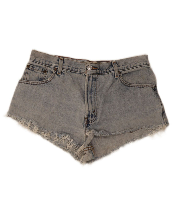 Levi's Womens 550 Denim Relaxed Fit Hot Pants US 12 Large  Blue Cotton
