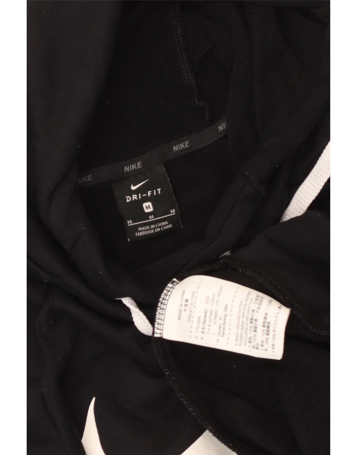 Nike Mens Dri Fit Graphic Hoodie Jumper Medium Black Polyester