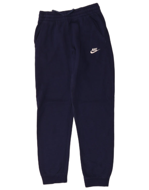 NIKE Boys Tracksuit Trousers Joggers 13-14 Years XL Navy Blue Cotton