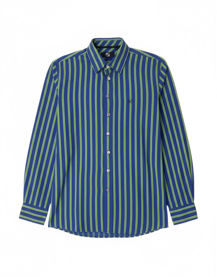 Crew Clothing Mens Tailored Fit Shirt Medium Blue Pinstripe Cotton