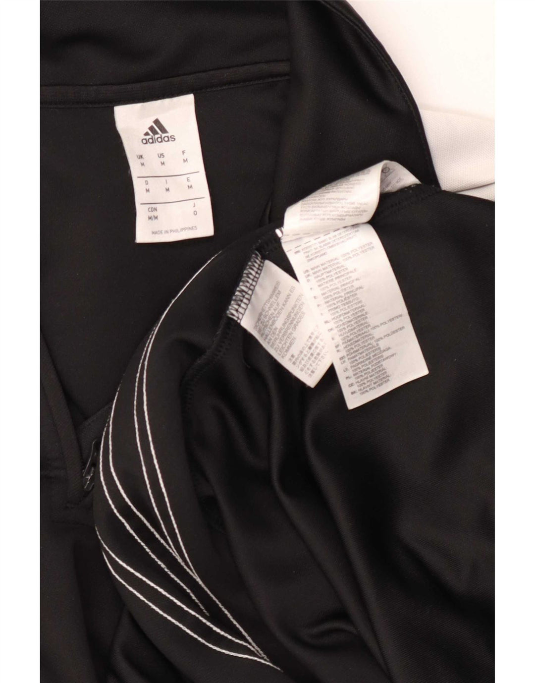 Adidas Mens Climalite Zip Neck Top Long Sleeve Medium Black Colourblock