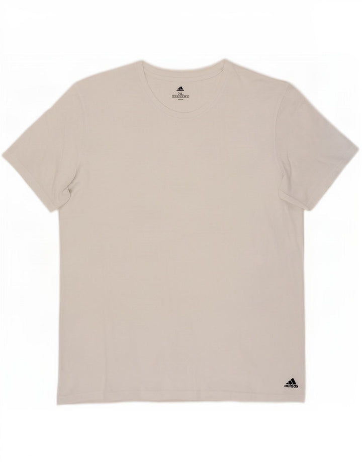 Adidas Mens T-Shirt Top XL White Cotton