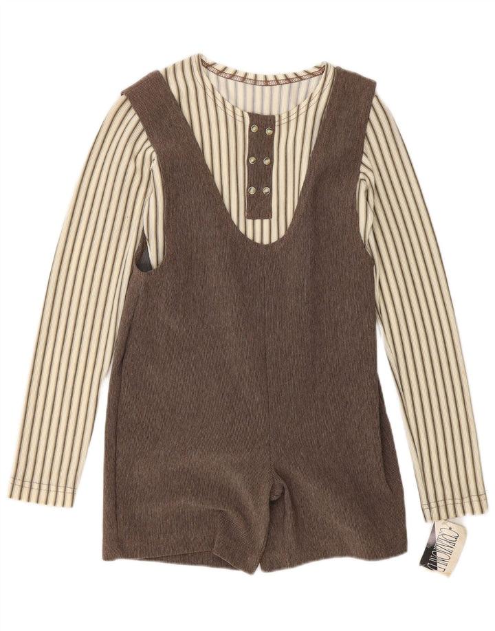 Vintage Womens 2 Piece Set UK 12 Medium Brown Striped