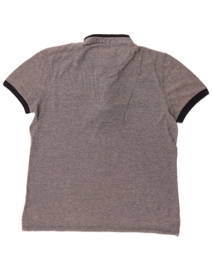 Massimo Dutti Mens Polo Shirt Medium Grey Flecked