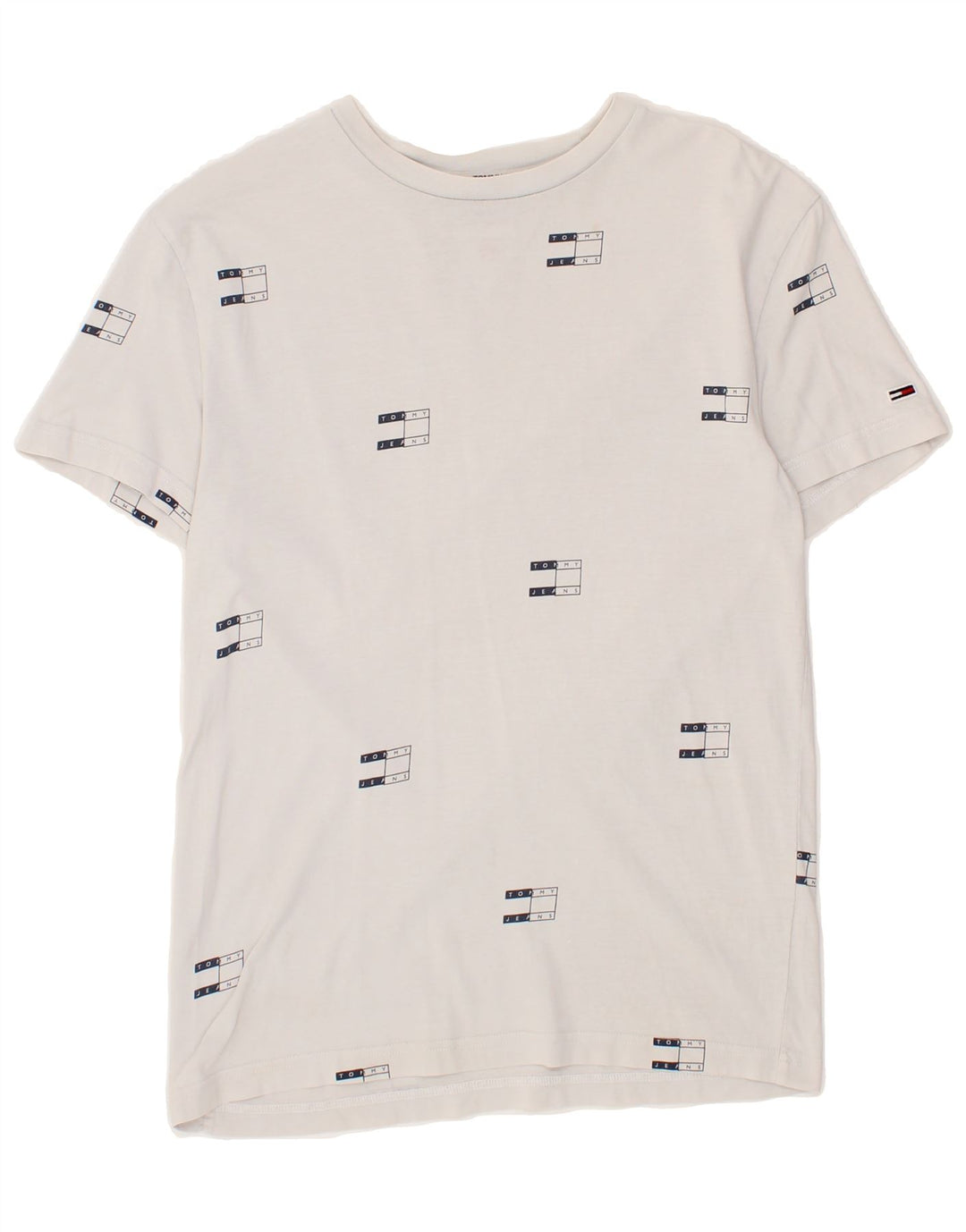 TOMMY HILFIGER Mens Graphic T-Shirt Top XS White Vintage Tommy Hilfiger and Second-Hand Tommy Hilfiger from Messina Hembry 