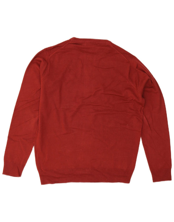 JAMES PRINGLE Mens Crew Neck Jumper Sweater Small Red Acrylic