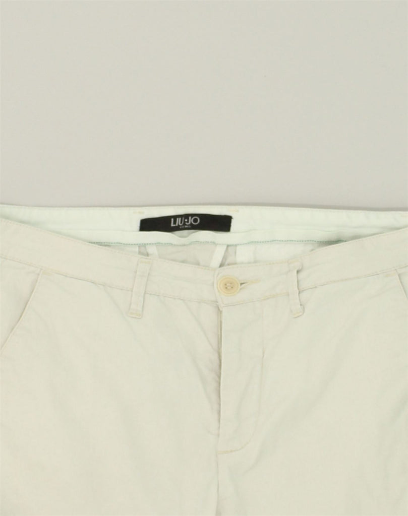 LIU JO Mens Slim Chino Trousers IT 48 Medium W30 L26 White Cotton | Vintage Liu Jo | Thrift | Second-Hand Liu Jo | Used Clothing | Messina Hembry 