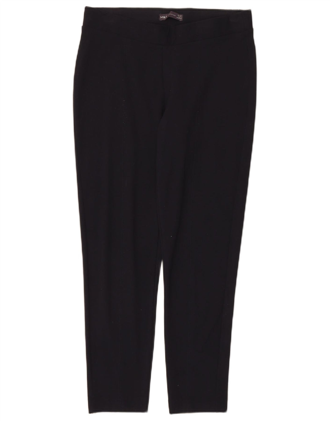Marks & Spencer Womens Cropped Trousers UK 12 Medium W28 L26 Navy Blue