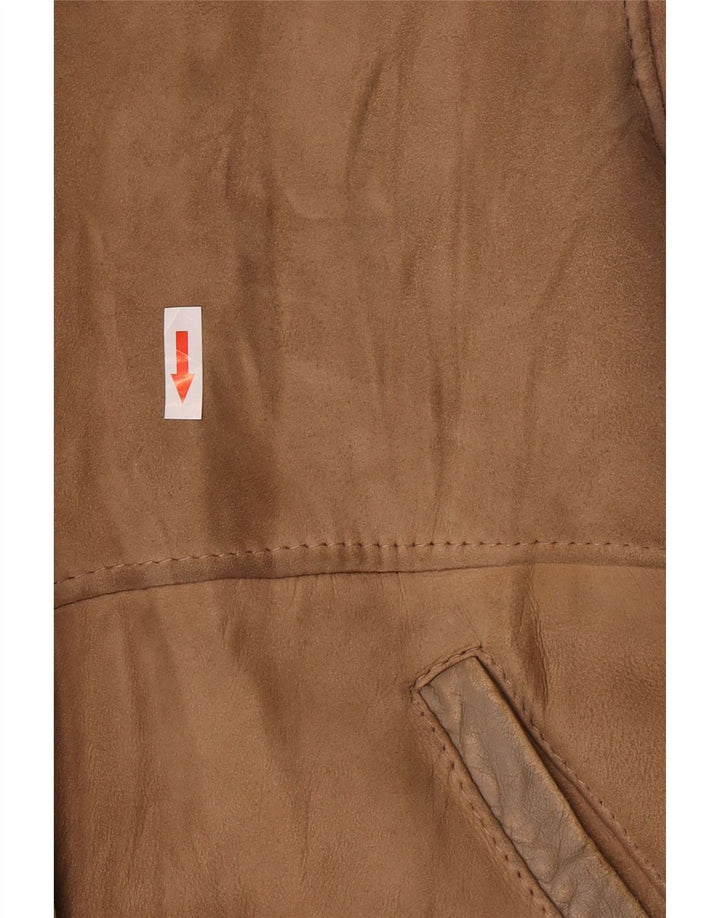 Vintage Womens Shearling Jacket IT 44 Medium Beige Shearling