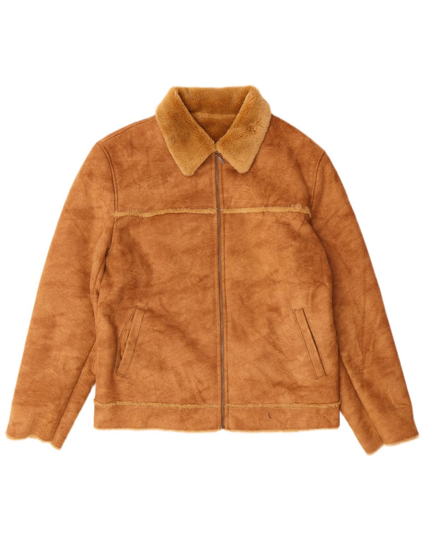 Mauritius Womens Sherpa Suede Jacket UK 18 XL Brown
