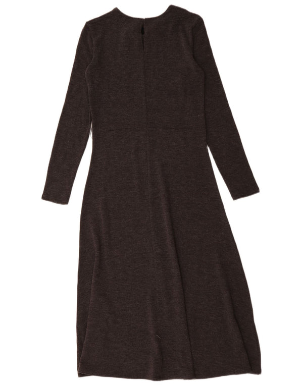 Zara Womens Long Sleeve Jumper Dress UK 12 Medium Brown