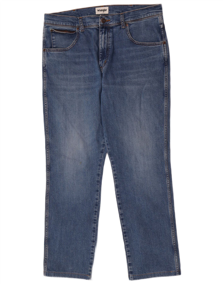 Wrangler Mens Texas Slim Jeans W35 L29 Blue Cotton