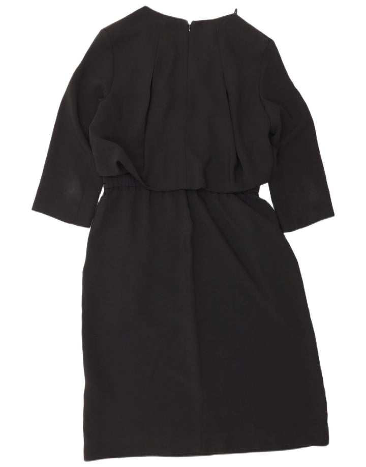 Cos Womens 3/4 Sleeve Sheath Dress EU 38 Medium Black Polyester