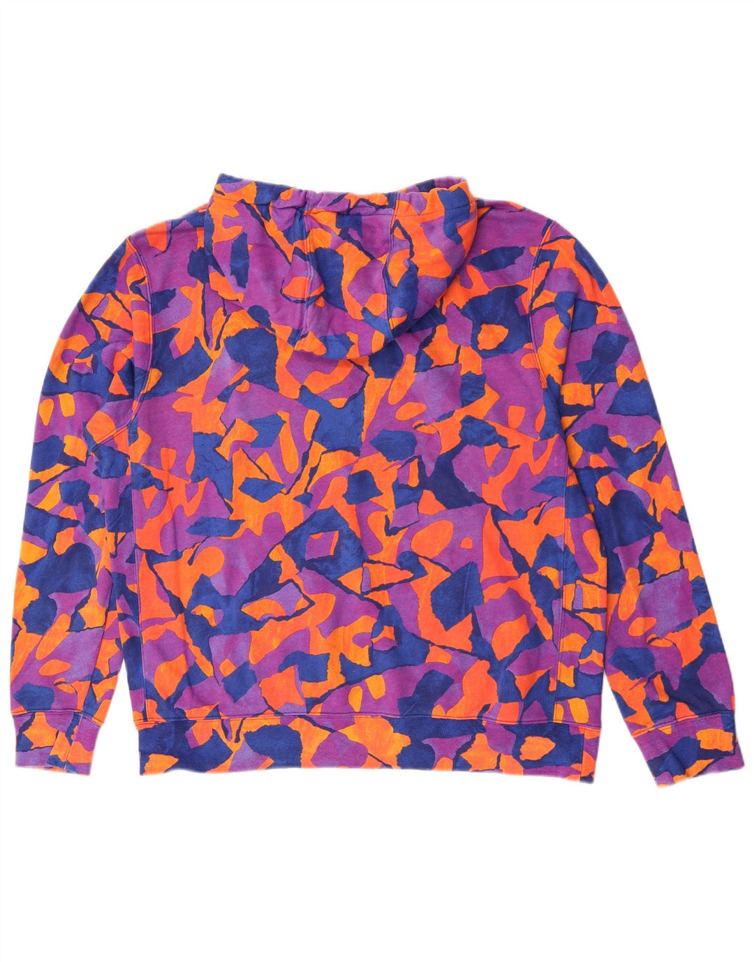 Nike Mens Hoodie Jumper Large Multicoloured Geometric Cotton