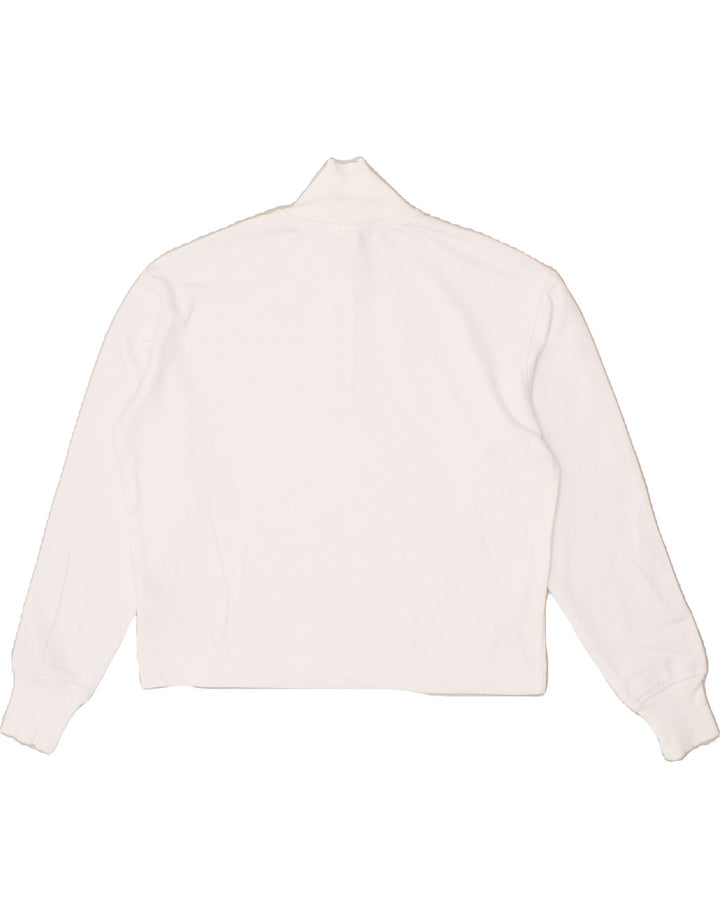 CHAMPION Womens Zip Neck Sweatshirt Jumper UK 10 Small White Cotton Vintage Champion and Second-Hand Champion from Messina Hembry 