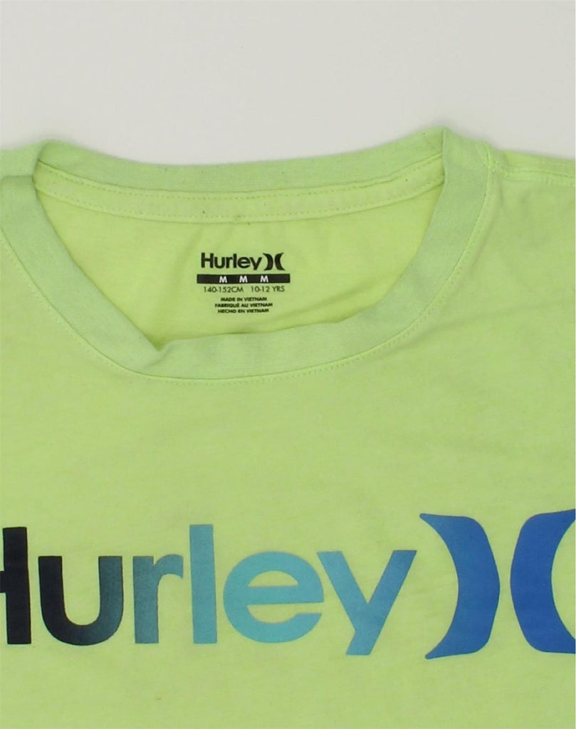 HURLEY Boys Graphic T-Shirt Top 10-11 Years Medium Green Cotton | Vintage Hurley | Thrift | Second-Hand Hurley | Used Clothing | Messina Hembry 