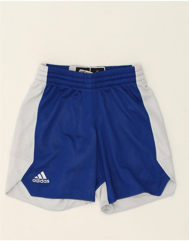 ADIDAS Boys Sport Shorts 7-8 Years XS Blue Colourblock Polyester | Vintage Adidas | Thrift | Second-Hand Adidas | Used Clothing | Messina Hembry 