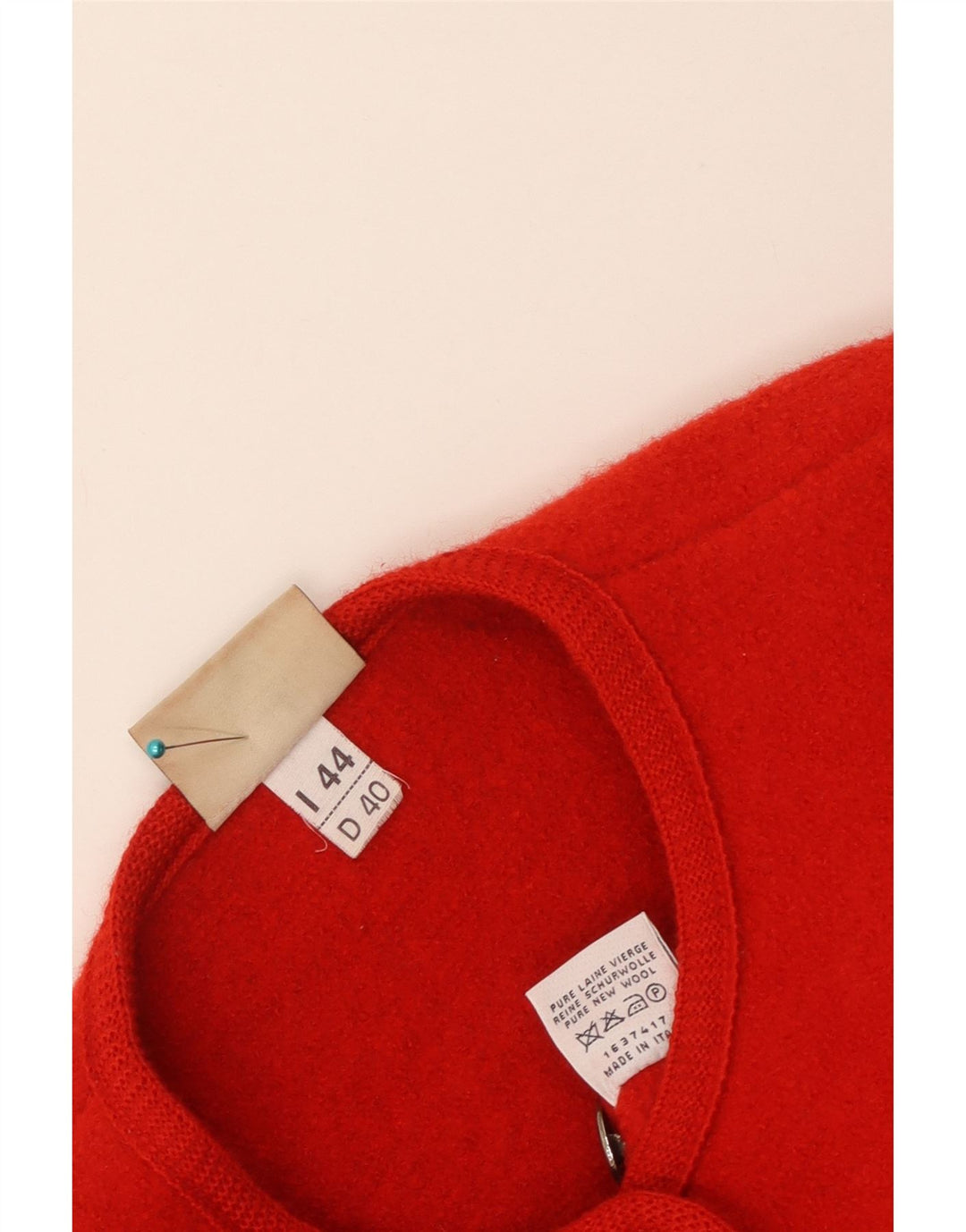 Kaufmann Womens 5 Button Blazer Jacket IT 44 Medium Red Virgin Wool