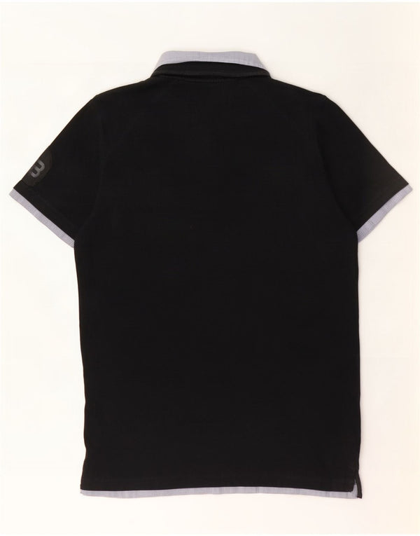 Jack & Jones Mens Graphic Polo Shirt Medium Black Cotton