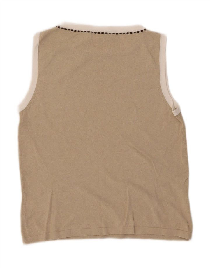 Marks & Spencer Womens Vest Top UK 14 Medium Beige Viscose