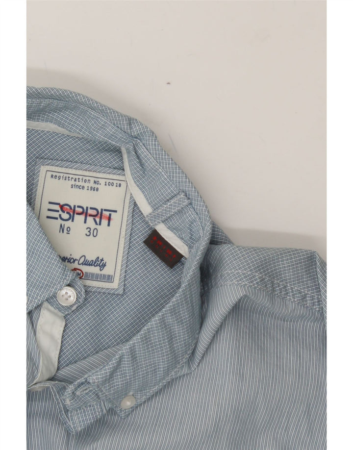 ESPRIT Mens Shirt Medium Blue Pinstripe Cotton Vintage Esprit and Second-Hand Esprit from Messina Hembry 