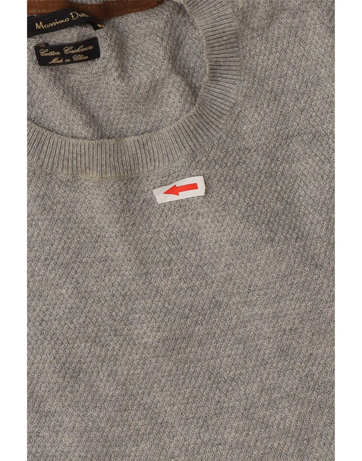 Massimo Dutti Mens Crew Neck Jumper Sweater Large Grey Cotton