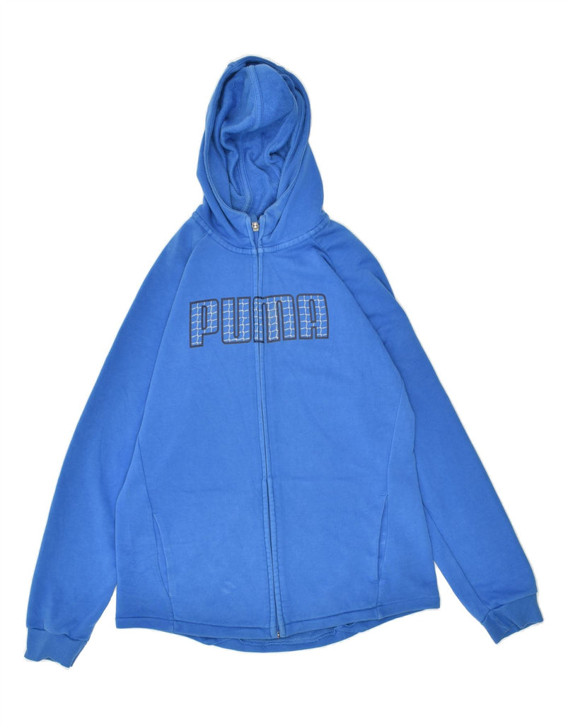 PUMA Boys Graphic Zip Hoodie Sweater 13-14 Years Blue Cotton | Vintage Puma | Thrift | Second-Hand Puma | Used Clothing | Messina Hembry 