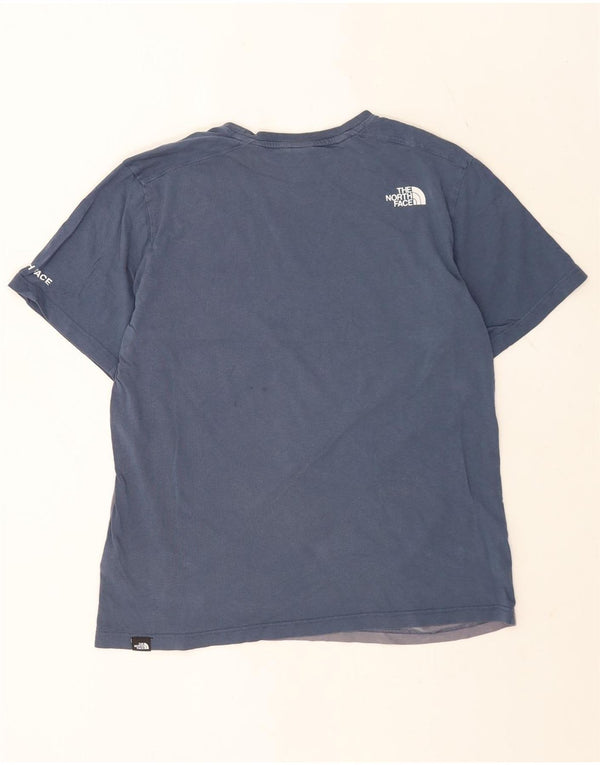 The North Face Mens T-Shirt Top Large Navy Blue Colourblock Cotton