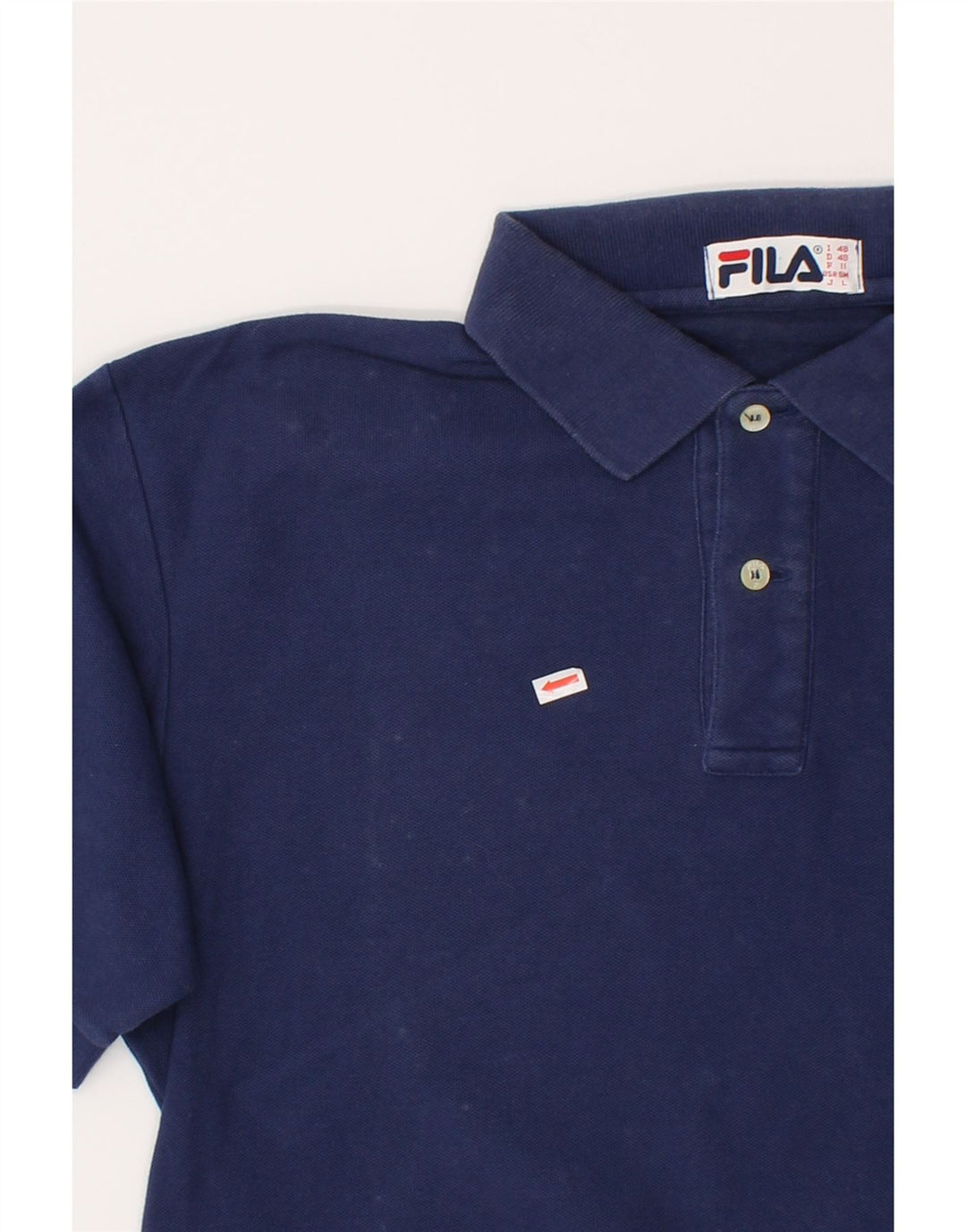 FILA Mens Polo Shirt IT 48 Medium Navy Blue Vintage Fila and Second-Hand Fila from Messina Hembry 