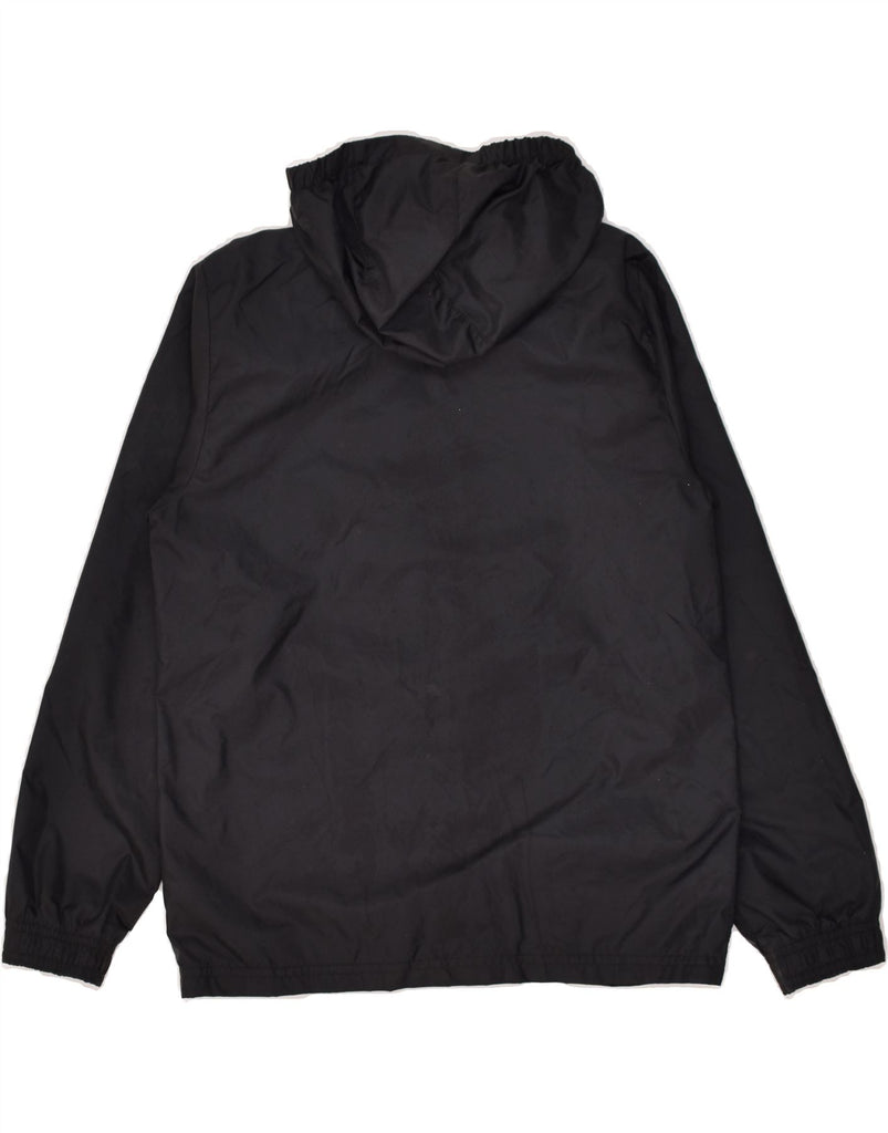 ADIDAS Boys Graphic Hooded Rain Jacket 9-10 Years Black Nylon | Vintage Adidas | Thrift | Second-Hand Adidas | Used Clothing | Messina Hembry 