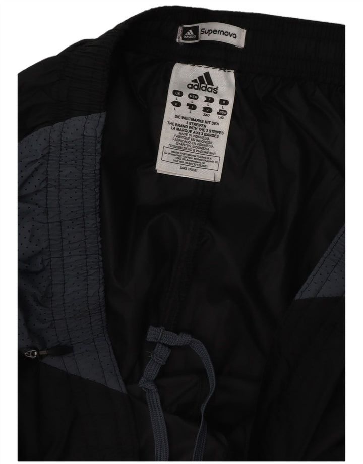 ADIDAS Mens Tracksuit Trousers Large  Black Colourblock Polyester
