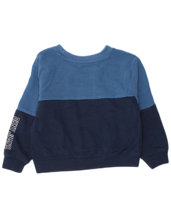 Dkny Baby Boys Graphic Sweatshirt Jumper 18-24 Months Navy Blue Colourblock