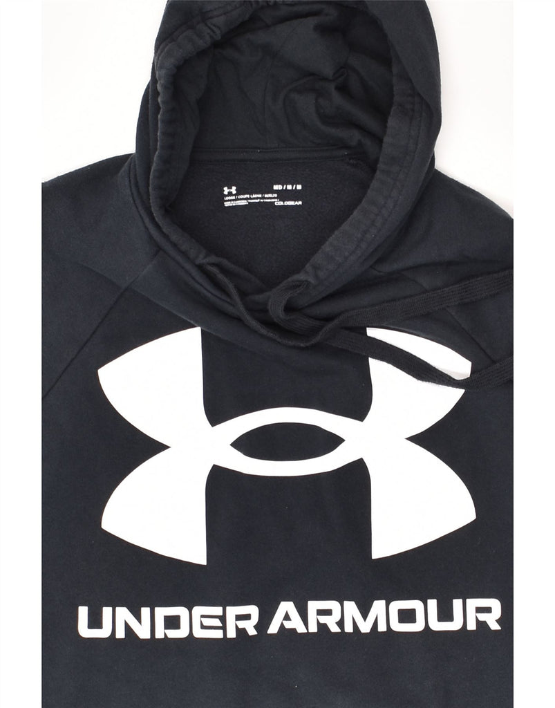 UNDER ARMOUR Mens Graphic Hoodie Jumper Medium Navy Blue Cotton | Vintage Under Armour | Thrift | Second-Hand Under Armour | Used Clothing | Messina Hembry 